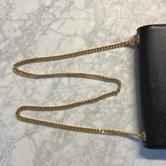 Saint Laurent Kate Medium Chain Crossbody Black Gold - Picture 11 of 13